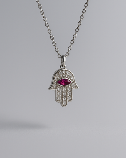 Celeste Hamsa Necklace Sterling Silver