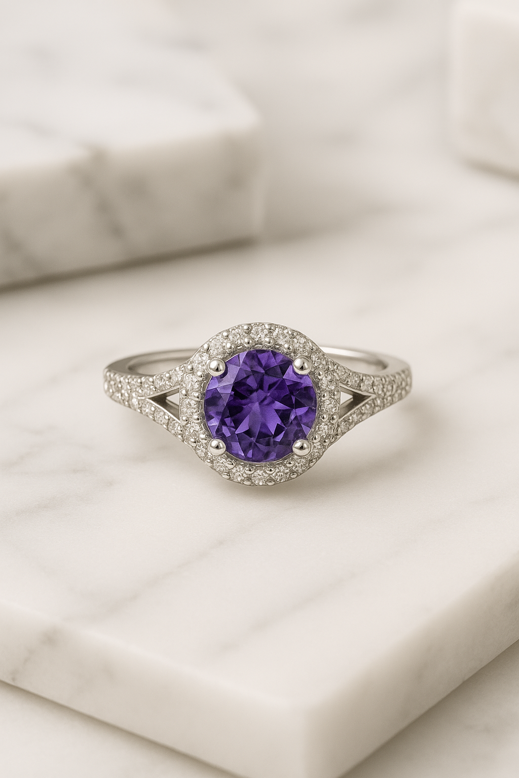 Celestia Amethyst Ring Sterling Silver