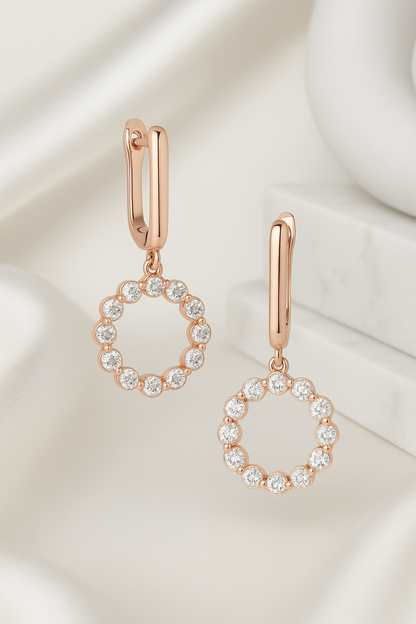 Halo de Luxe Earrings Sterling Silver