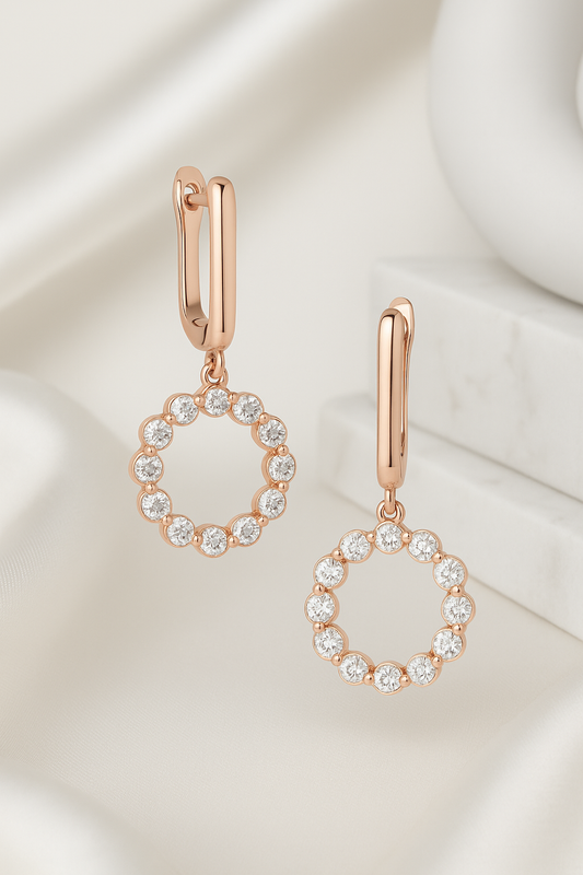 Halo de Luxe Earrings Sterling Silver