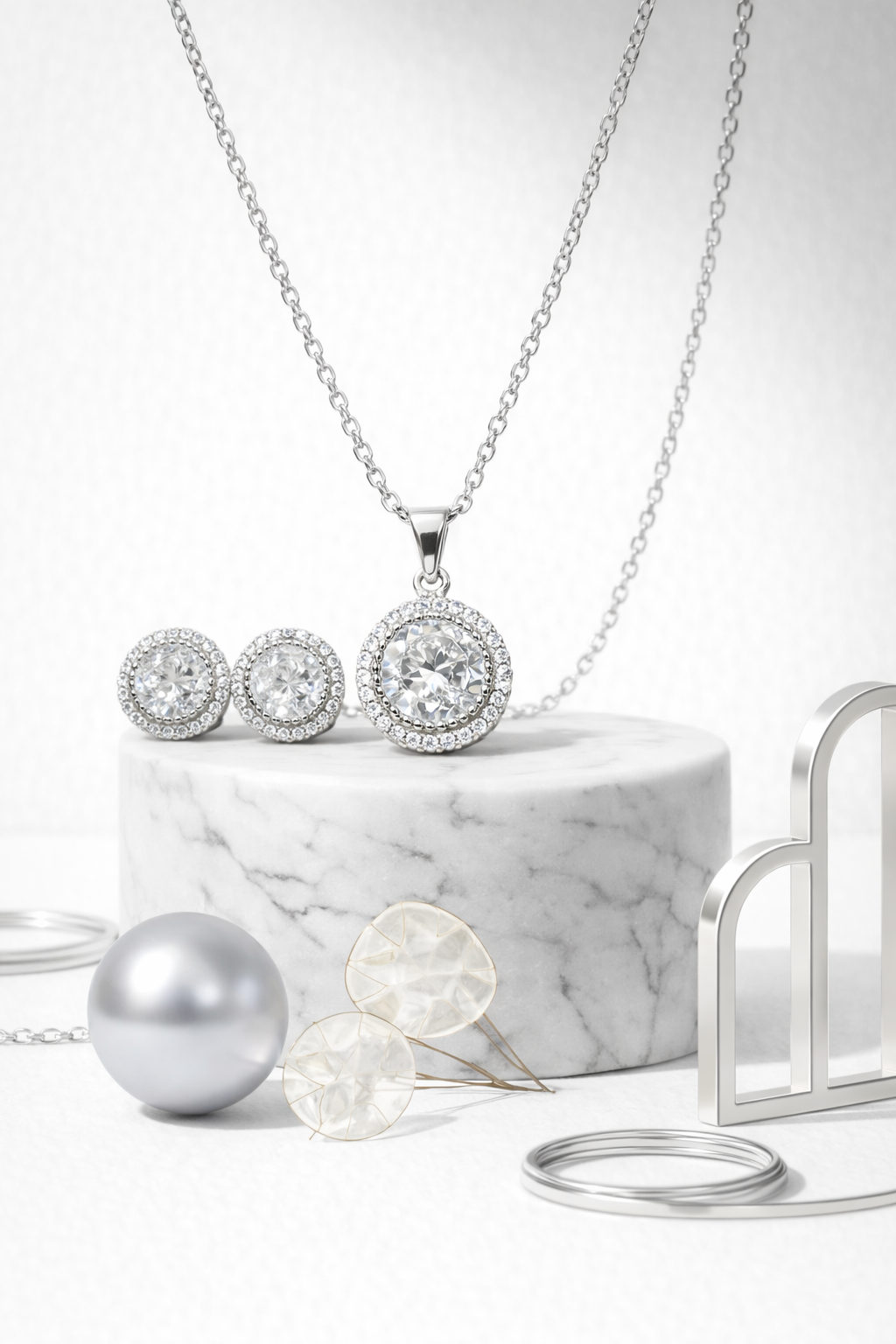 Évara Halo Glow Set | 925 Sterling Silver