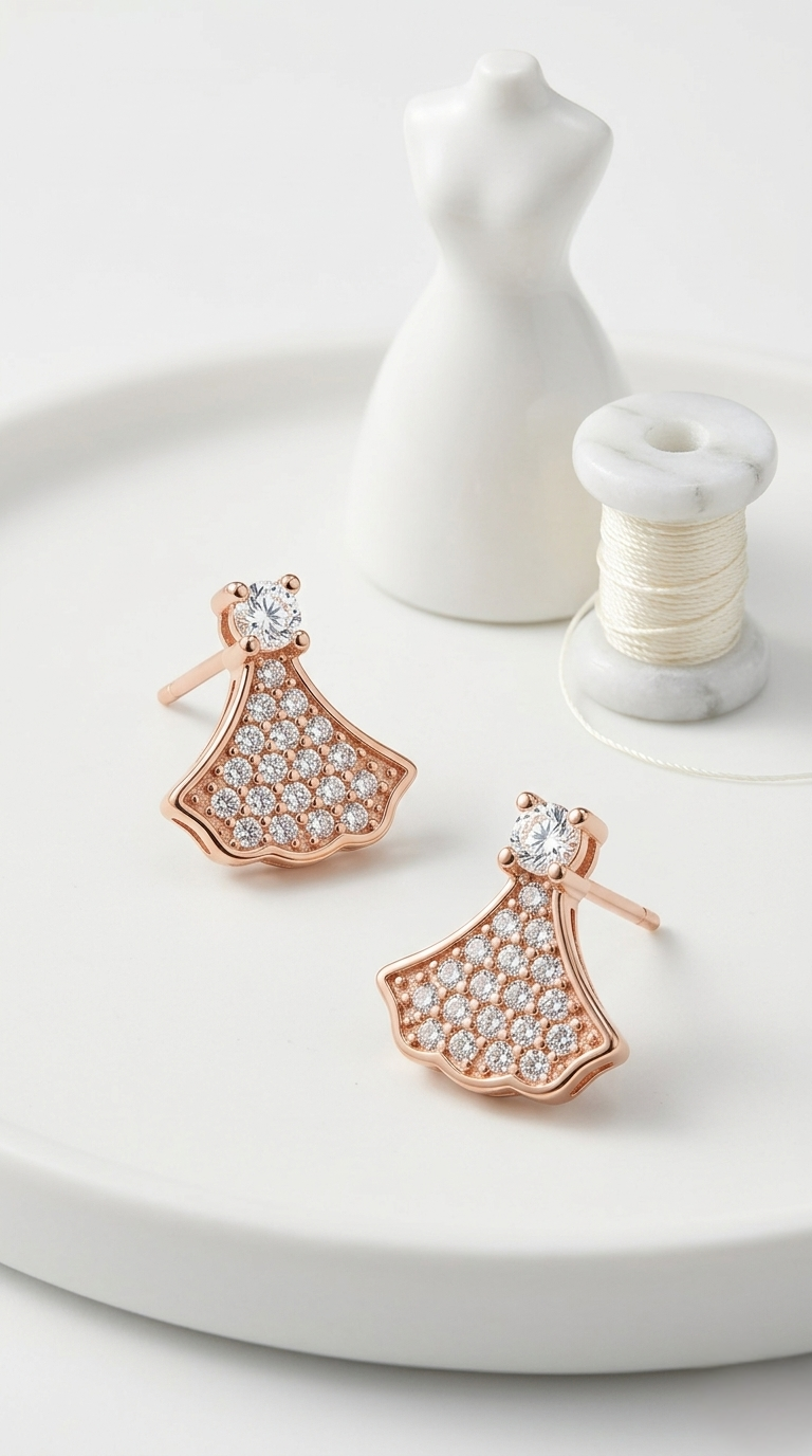 Velmira Fan Studs | 925 Sterling Silver