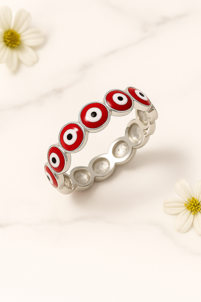 Eternal Nazar Band Ring - Sterling Silver