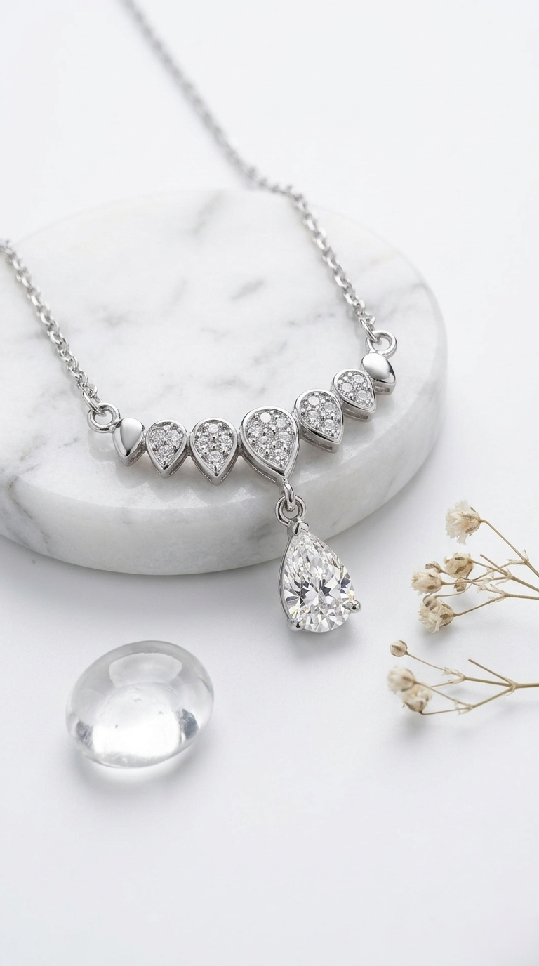 Veloura Teardrop Necklace | 925 Sterling Silver