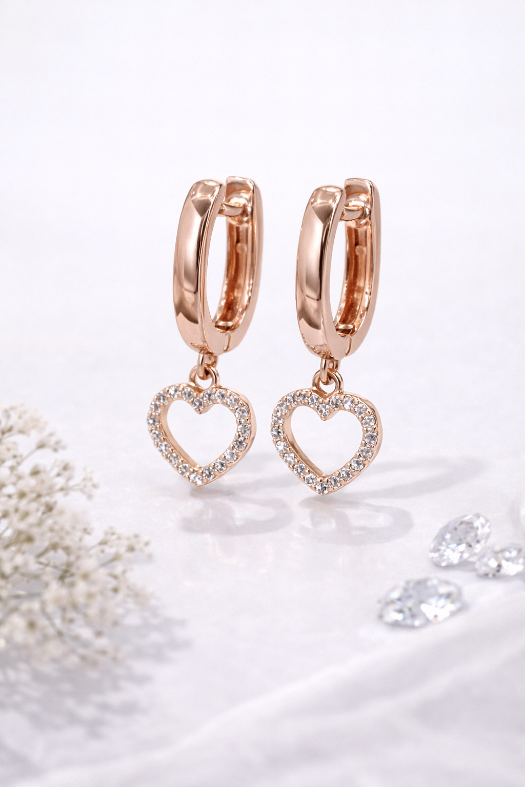 Amor Pavé Heart Earrings | 925 Sterling Silver