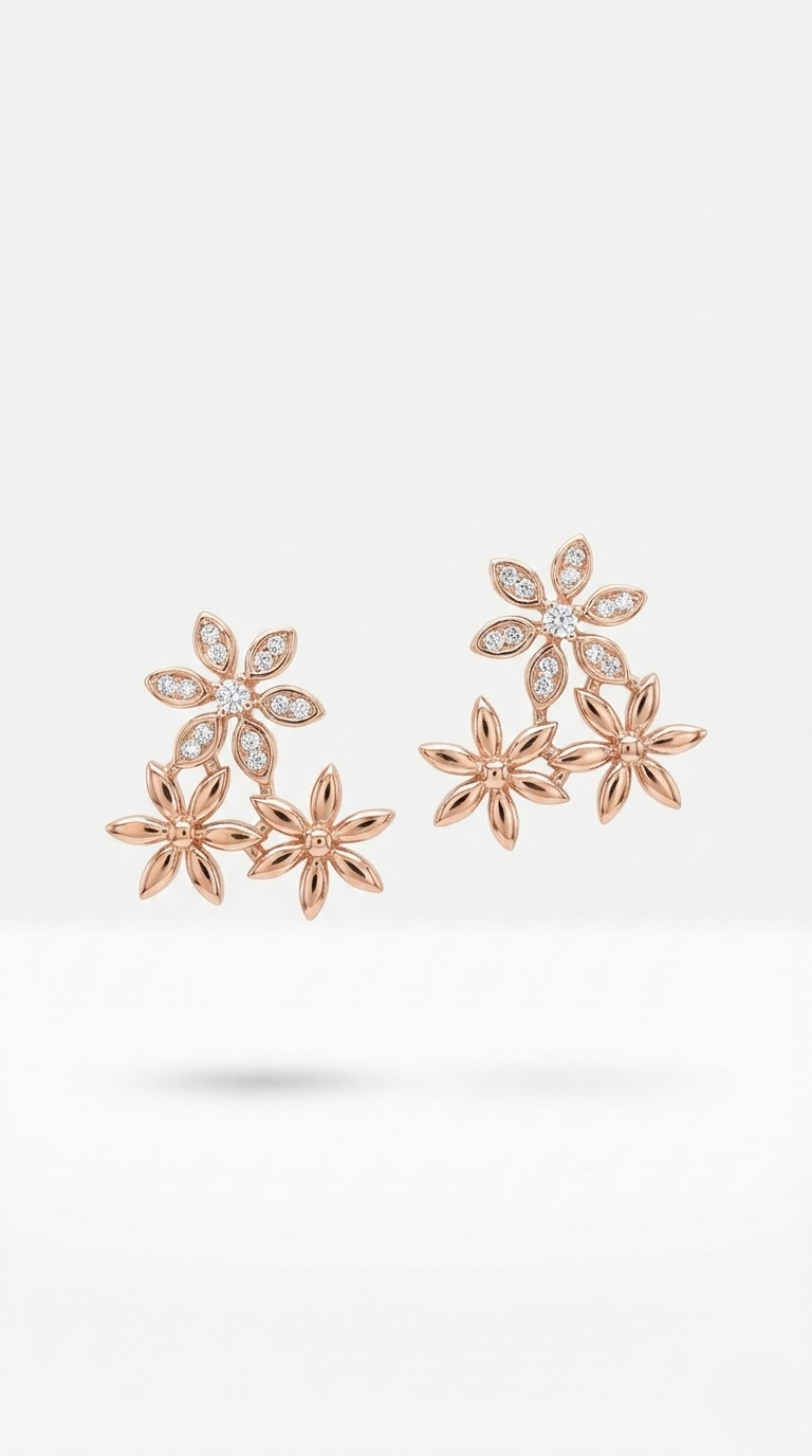 Flora Cascade Stud Earrings | 925 Sterling Silver