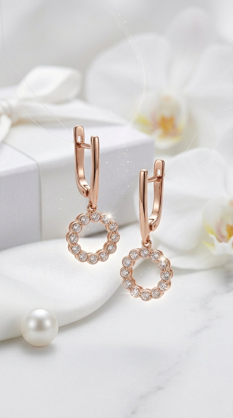 Oria Halo Drop Earrings | 925 Sterling Silver