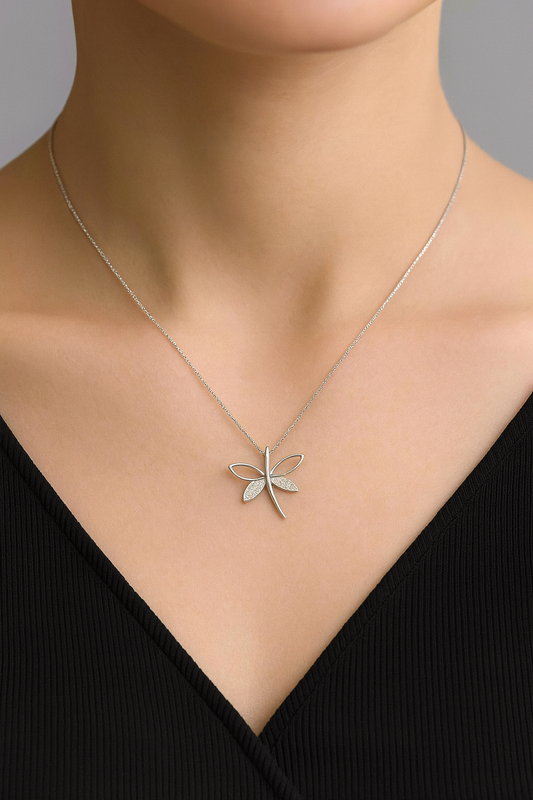 Silver Dragonfly Necklace