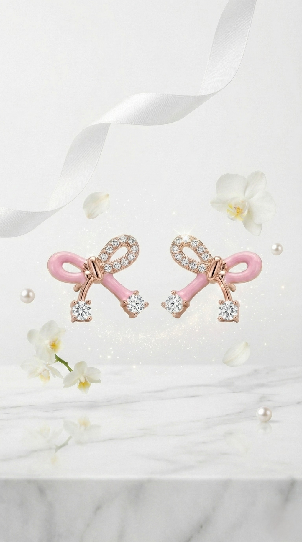 Rosetta Blush Bow Stud Earrings | 925 Sterling Silver