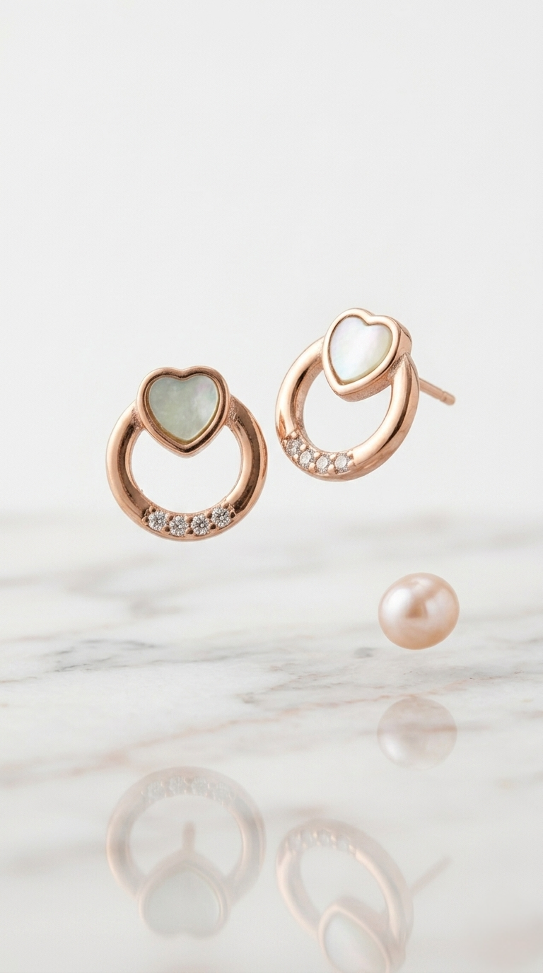 Miro Heart Orbit Studs | 925 Sterling Silver