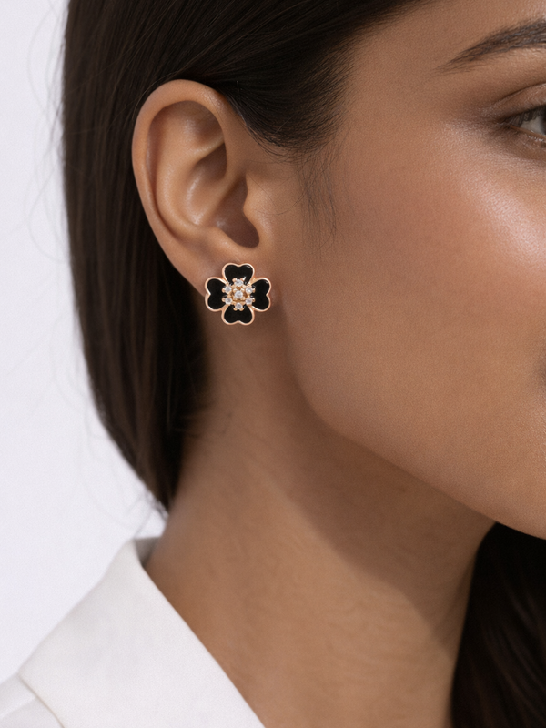 Velours Fleur Stud Earrings | 925 Sterling Silver