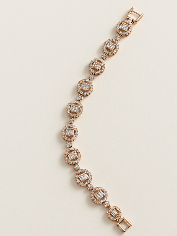 Regalia Baguette Halo Bracelet | 925 Sterling Silver