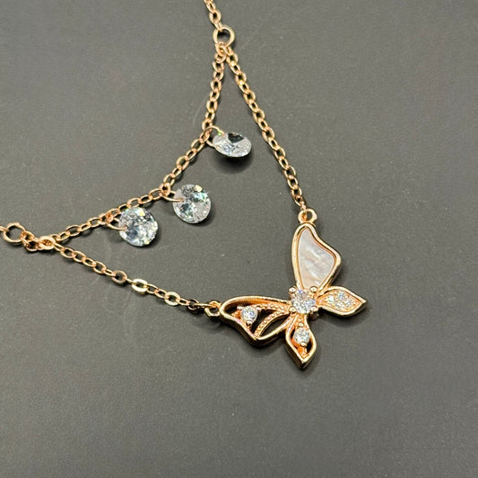 Butterfly Charm Layered Necklace