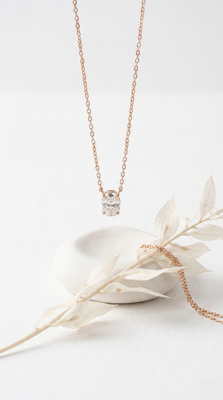 Aurea Solitaire Necklace | 925 Sterling Silver
