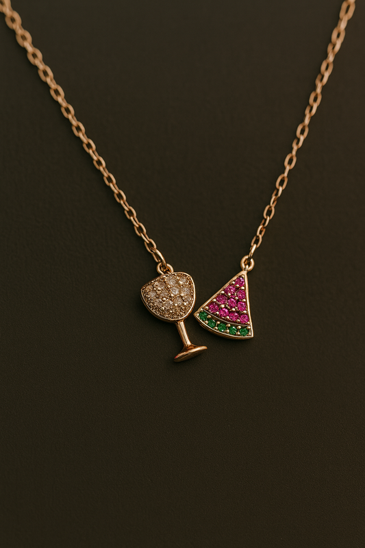 Vino & Melon Sterling Silver Necklace