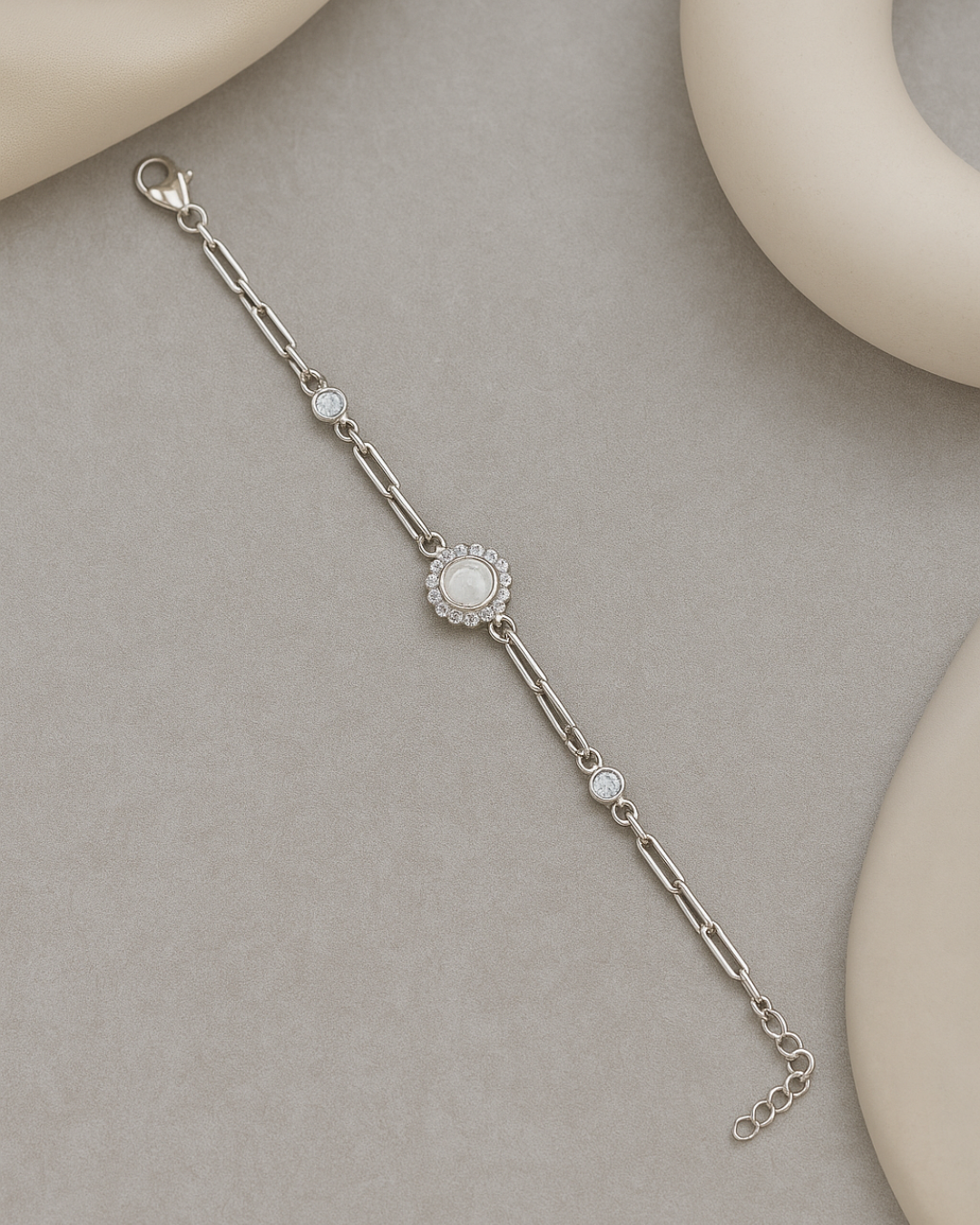 Floral Halo Bracelet Sterling Silver