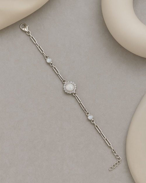 Floral Halo Bracelet Sterling Silver