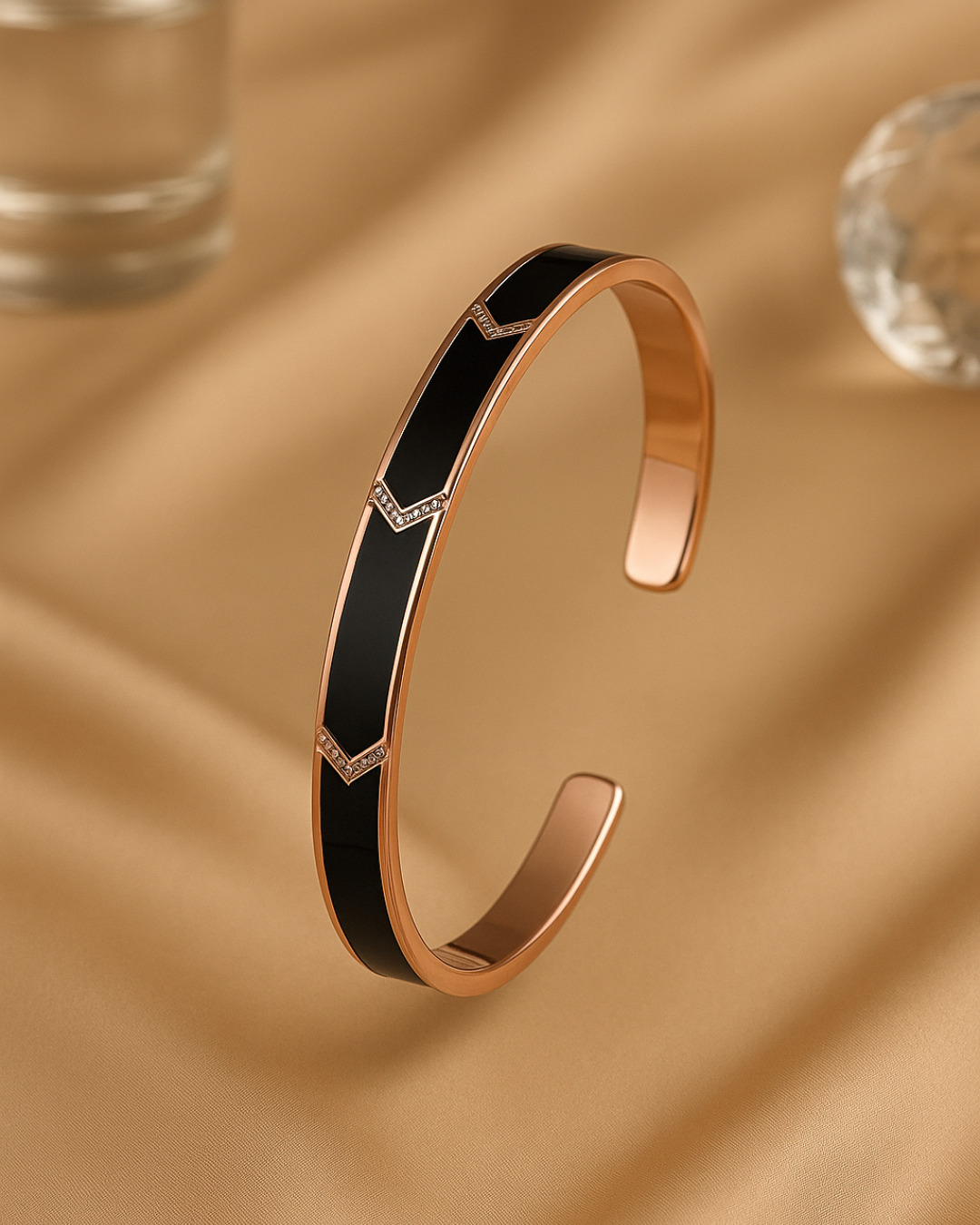 Noir Chevron Kada Sterling Silver