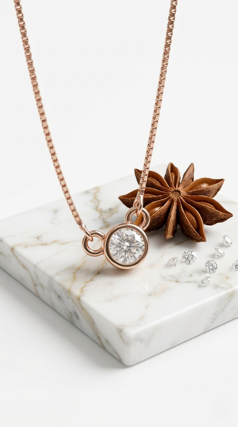Elara Bezel Necklace | 925 Sterling Silver
