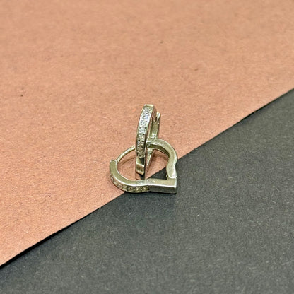 Dainty Heart Huggie Earrings