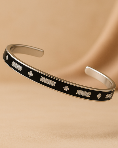 Midnight Spark Cuff Kada Sterling Silver