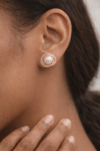 Elowen Pearl Stud Earrings | 925 Sterling Silver