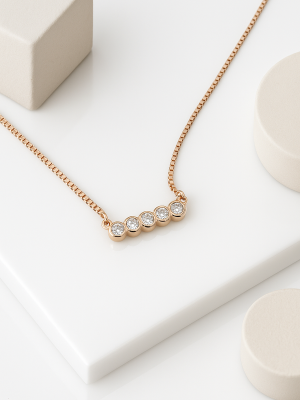 Rose Bar Necklace | 925 Sterling Silver