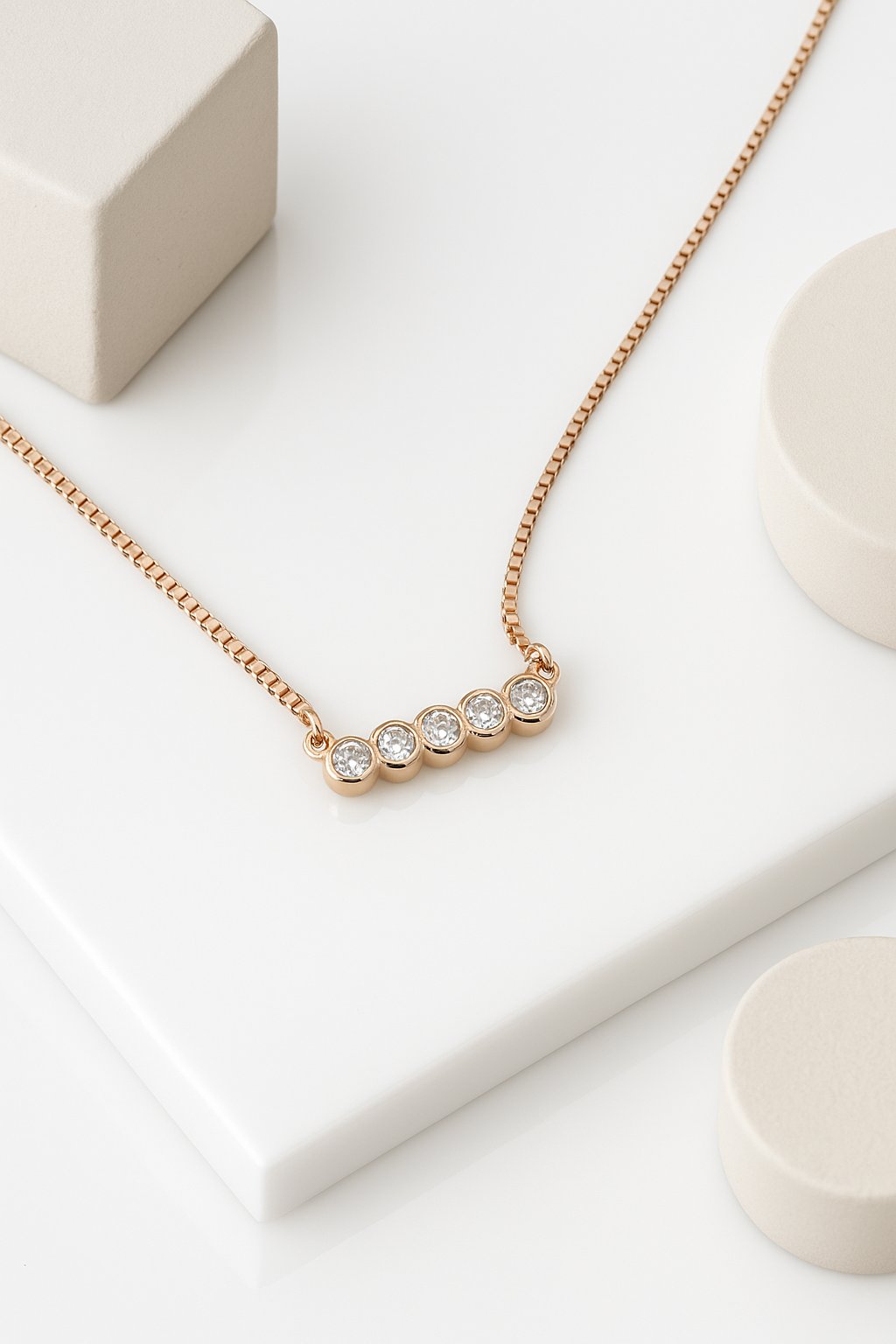 Rose Bar Necklace | 925 Sterling Silver