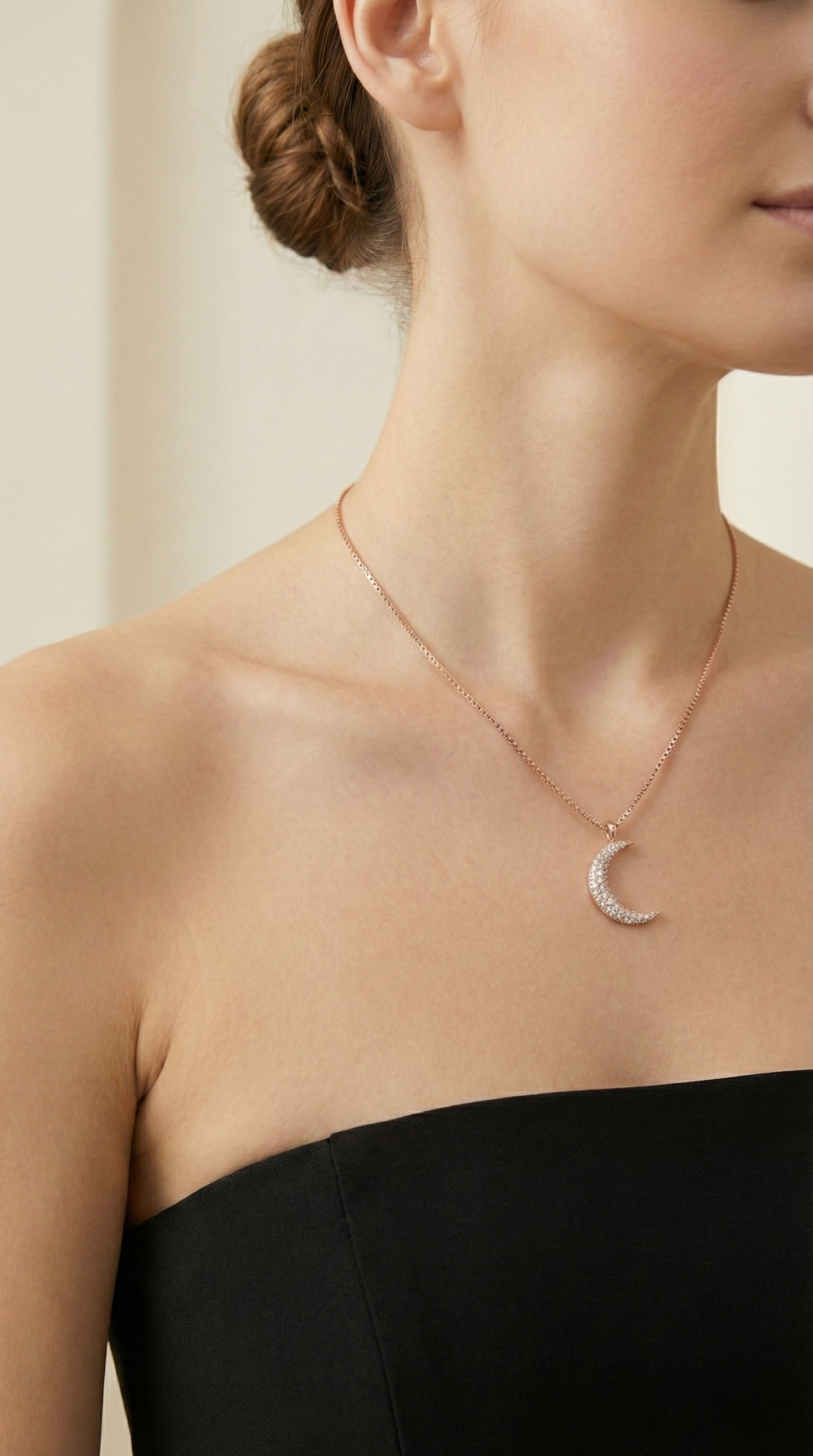 Celestial Crescent Necklace | 925 Sterling Silver