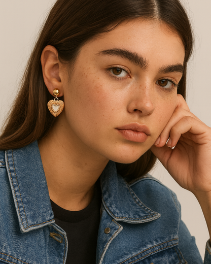 Amora Heart Earrings Sterling Silver