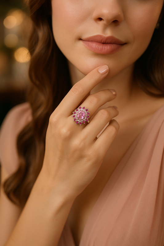 Pink Radiance Sterling Silver Ring