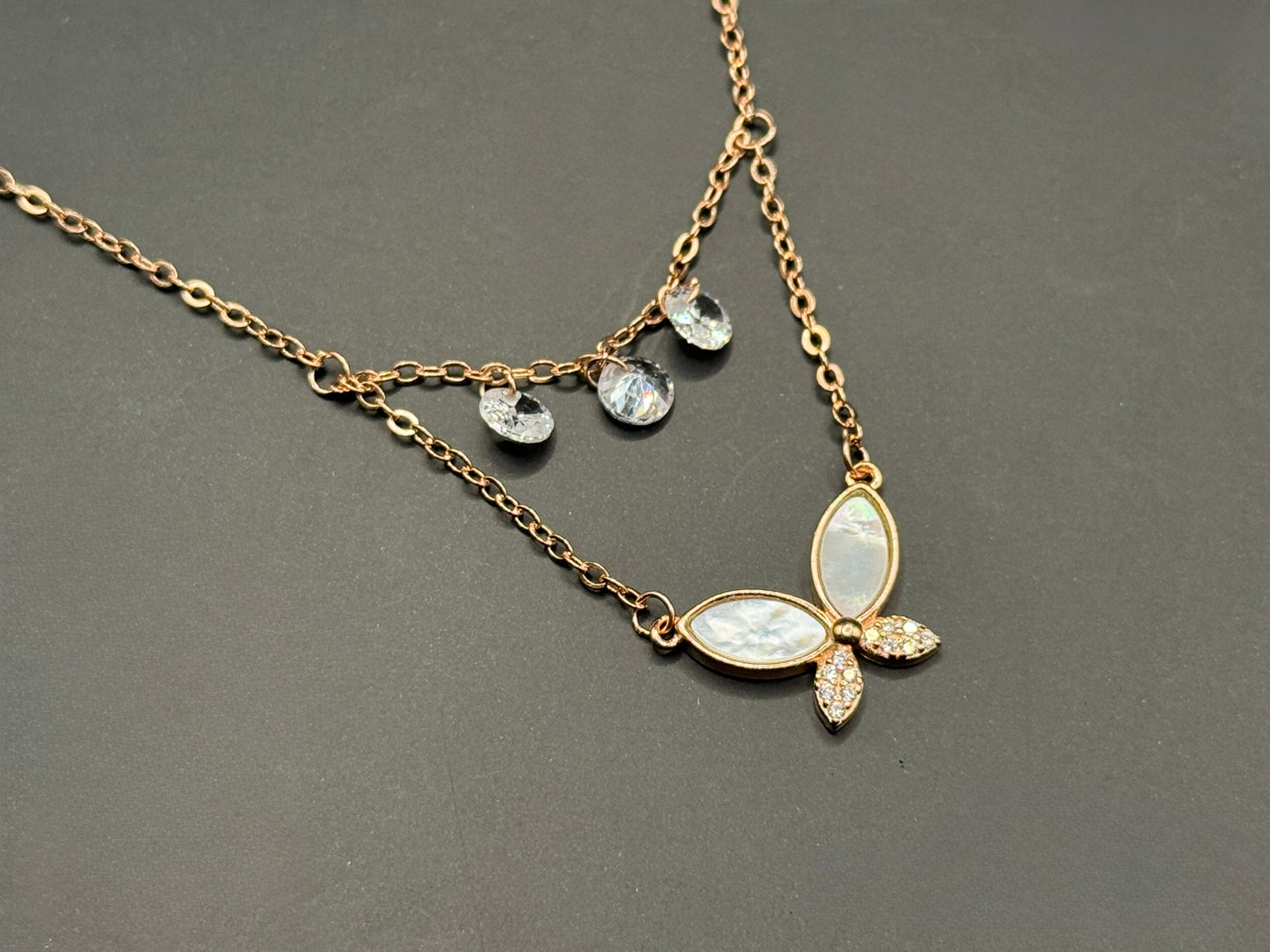 Butterfly Charm Layered Necklace