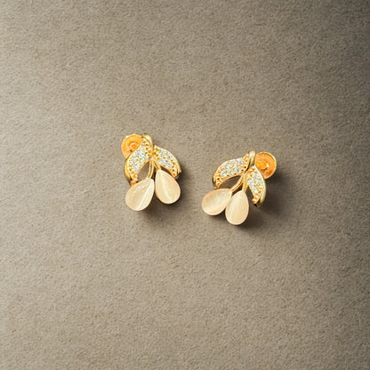 Leaf & Drop Studd Earrings