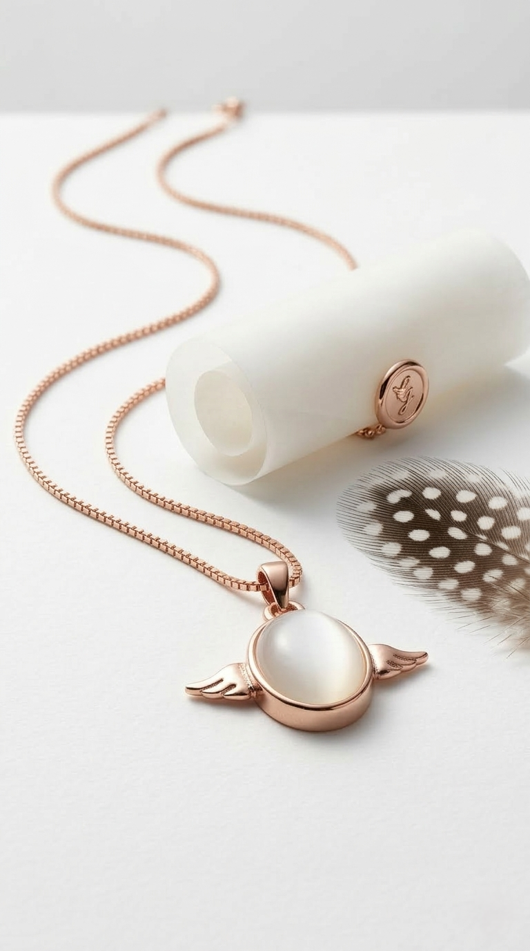 Elara Angel Pendant Necklace | 925 Sterling Silver