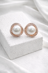 Elowen Pearl Stud Earrings | 925 Sterling Silver