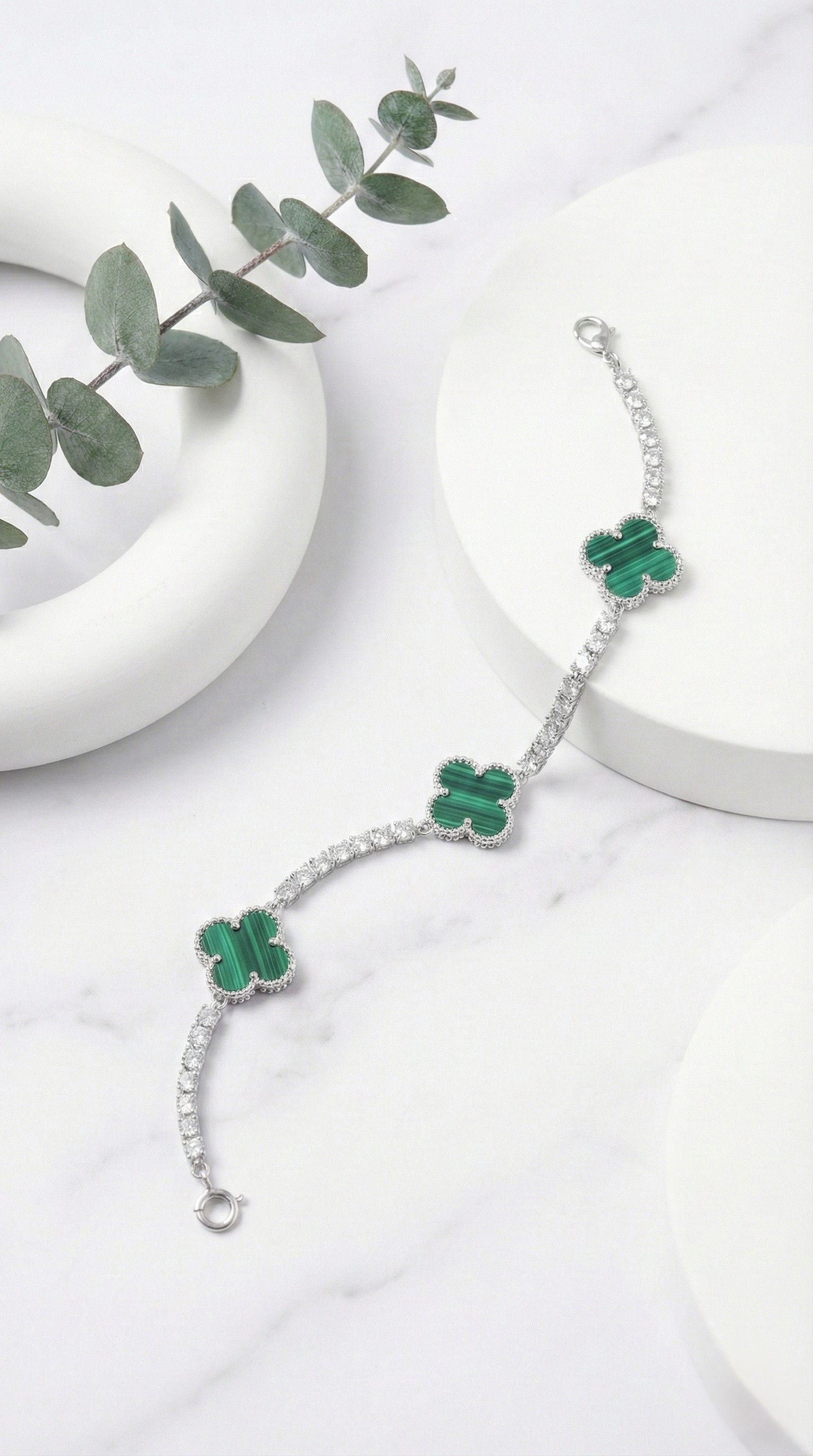 Verde Clover Tennis Bracelet | 925 Sterling Silver