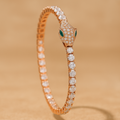 Emerald Eyed Serpent Tennis Bracelet | 925 Sterling Silver