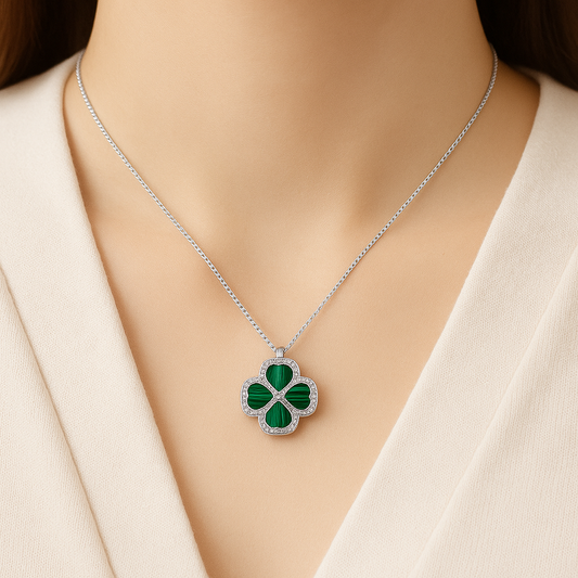 Silver Clover Charm Necklace