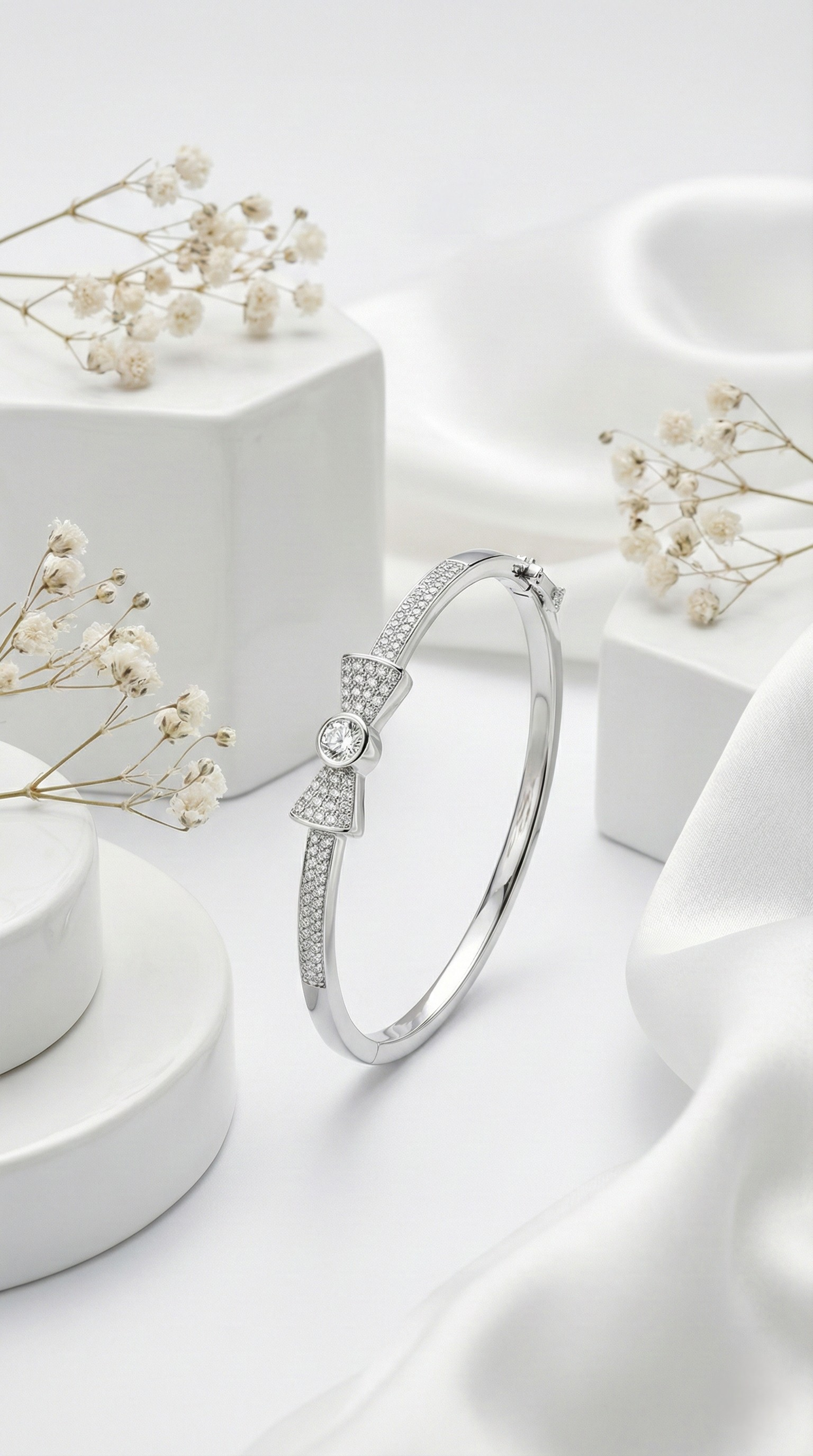 Élise Bow Pavé Kada | 925 Sterling Silver