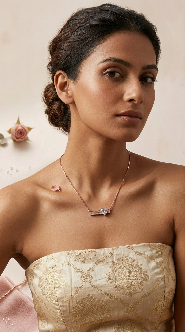 Amora Heart Bar Pendant | 925 Sterling Silver