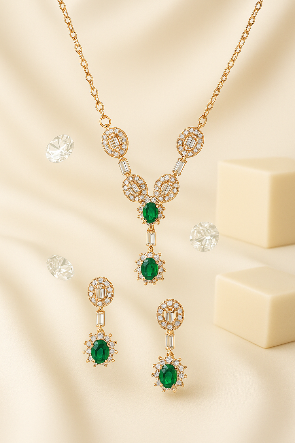 Emerald Aurelia Royale Set | 925 Sterling Silver