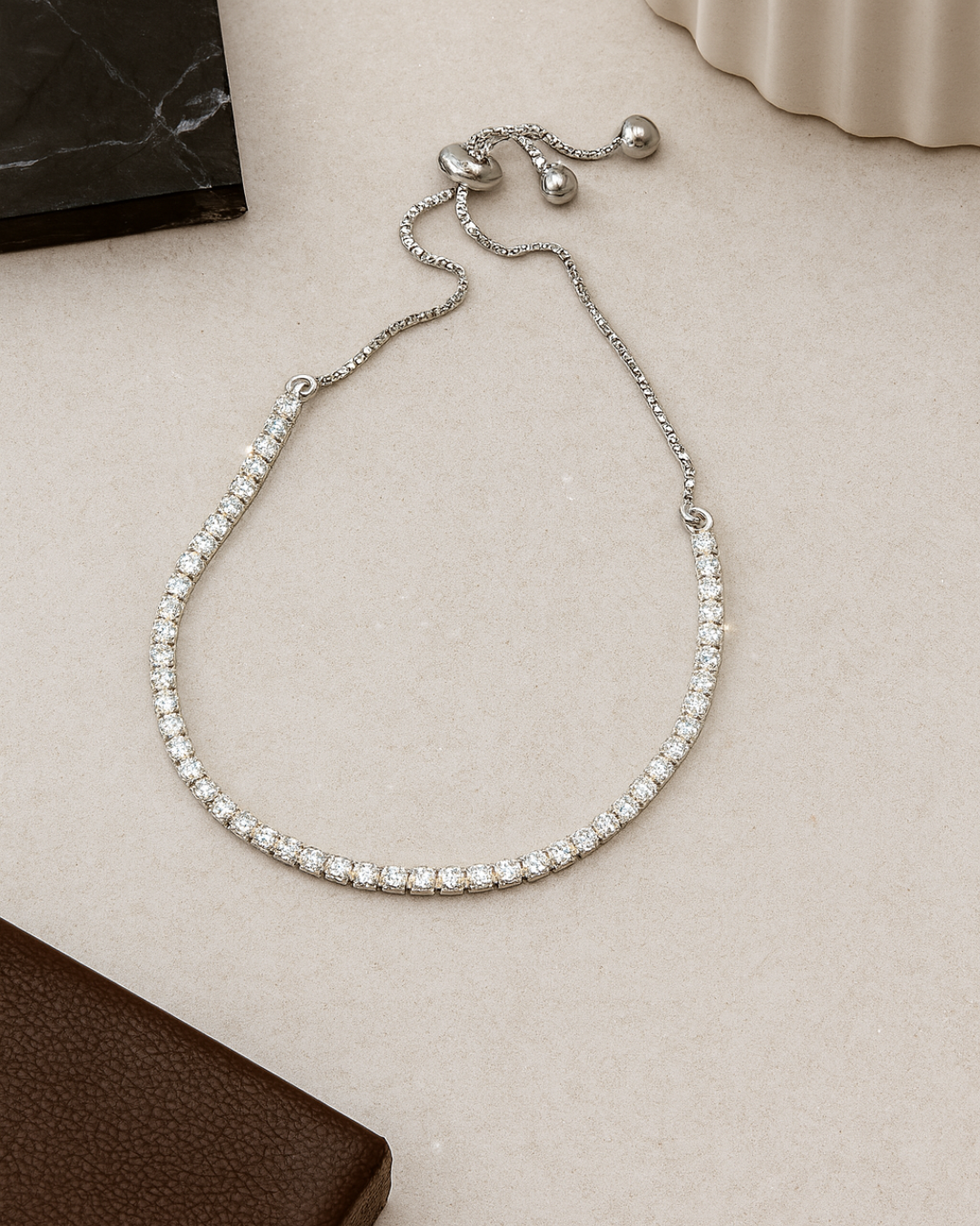 The Classic Tennis Bracelet Adjustable Sterling Silver