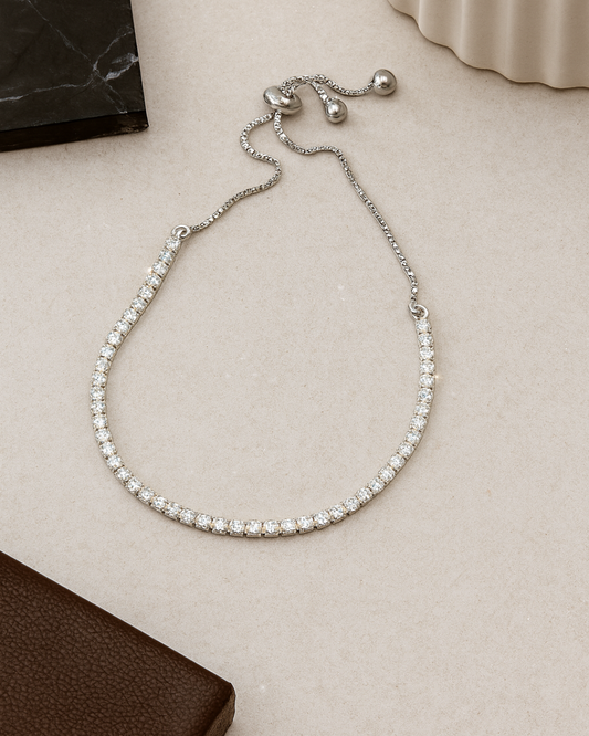 The Classic Tennis Bracelet Adjustable Sterling Silver
