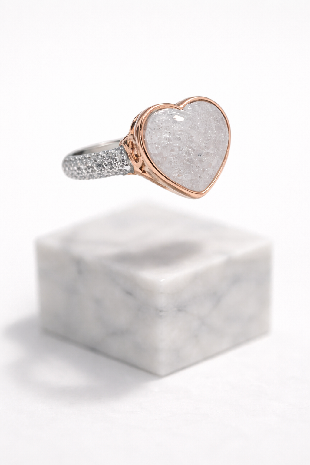 Aurora Heart Frost Ring | 925 Sterling Silver