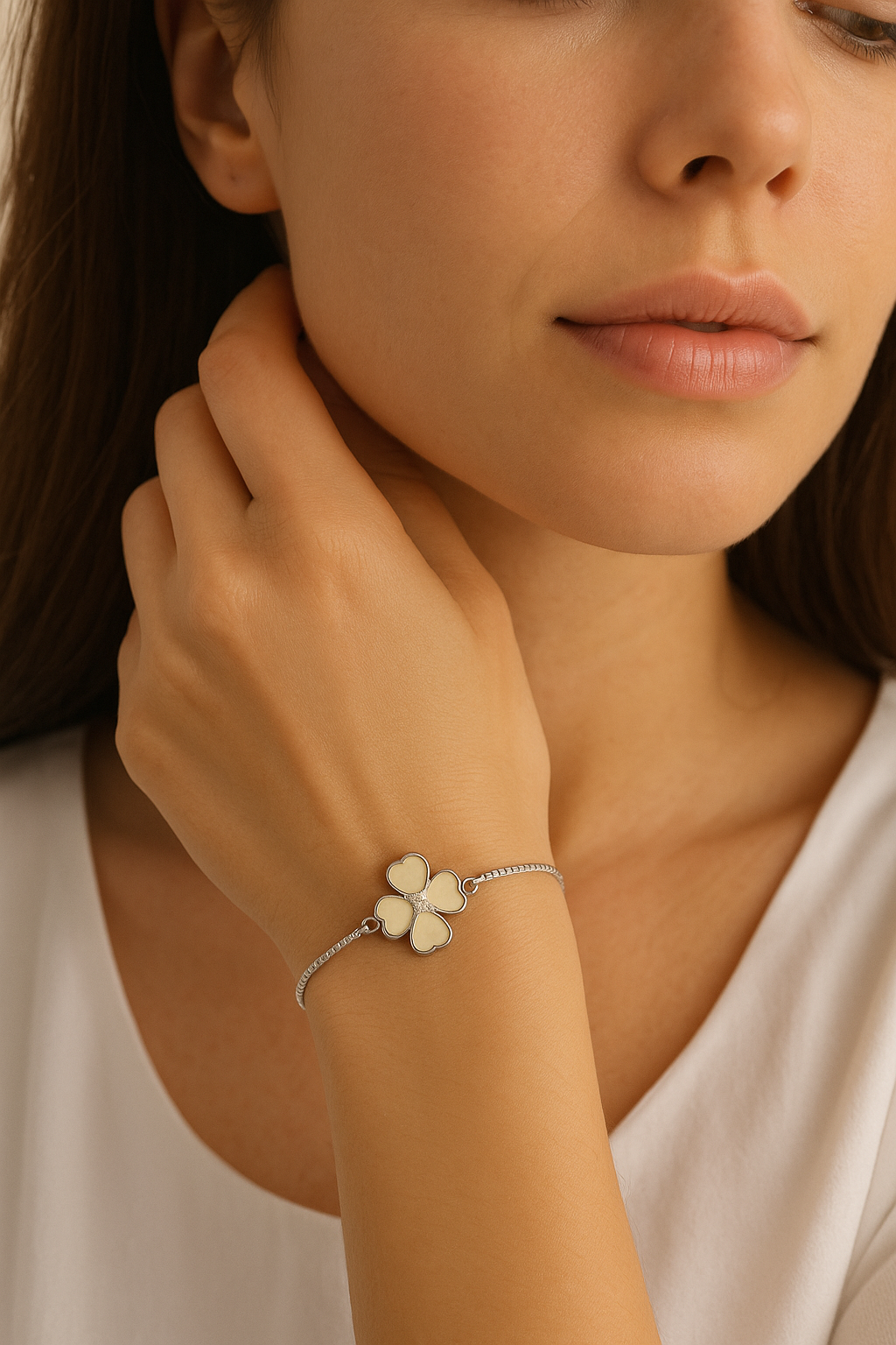 Ivory Clover Bracelet | 925 Sterling Silver