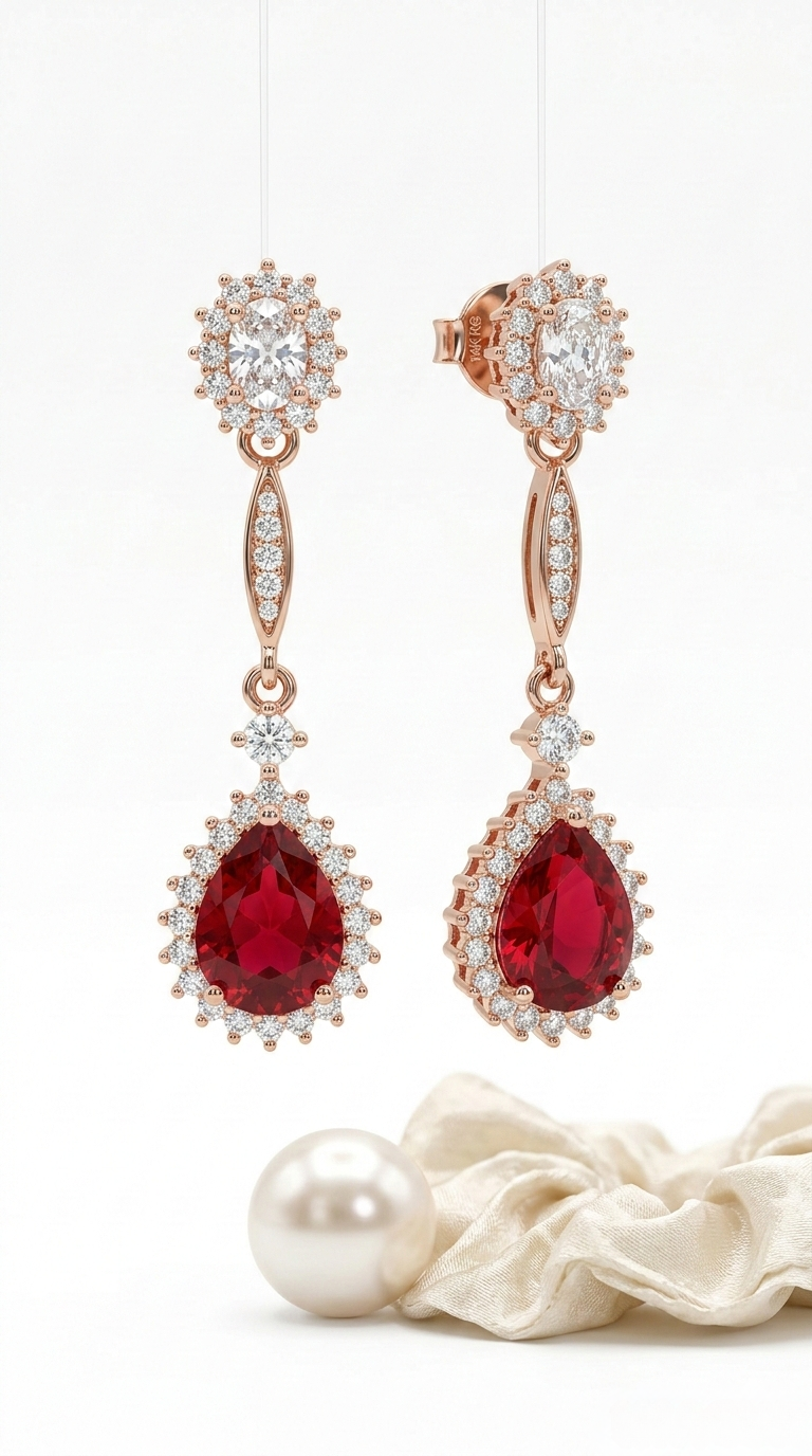 Élaris Ruby Drop Earrings | 925 Sterling Silver
