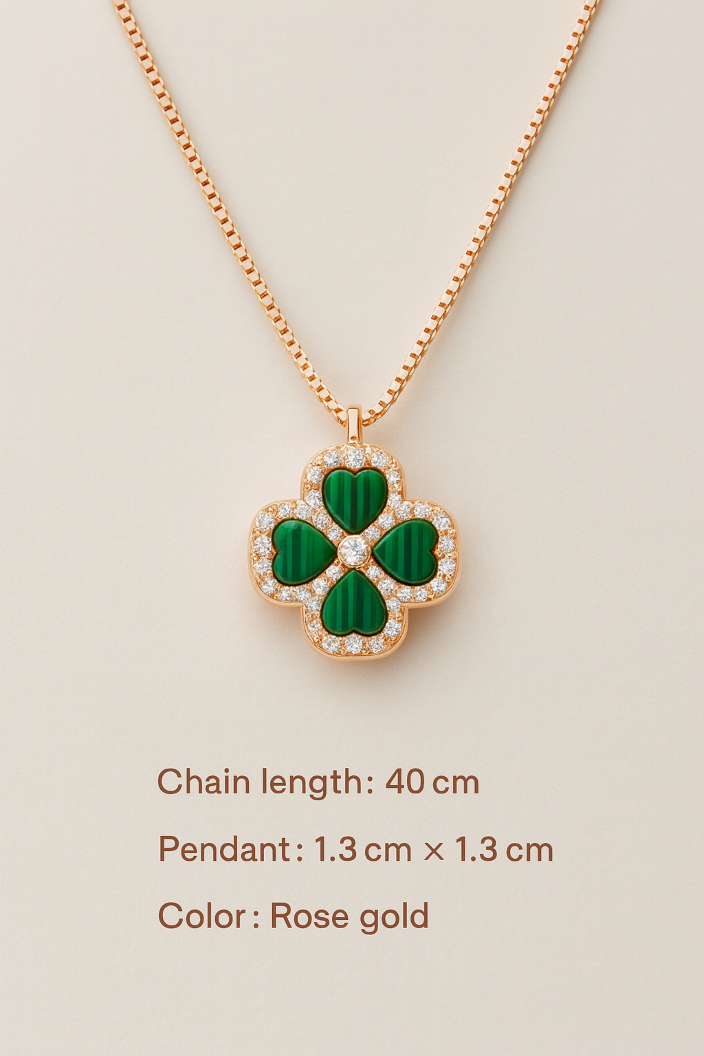 Emerald Clover Charm Necklace
