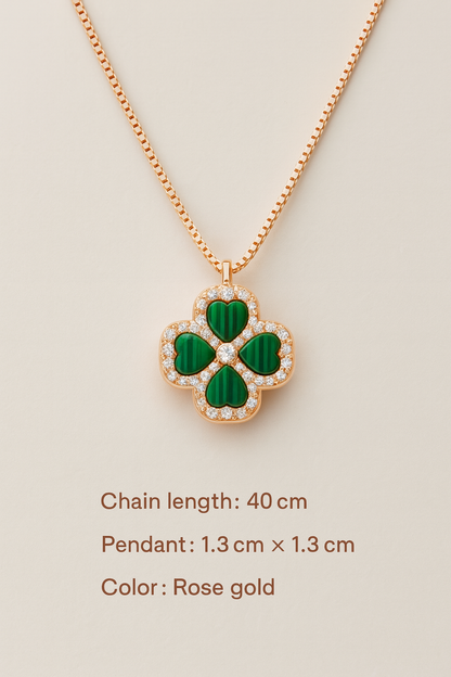 Emerald Clover Charm Necklace