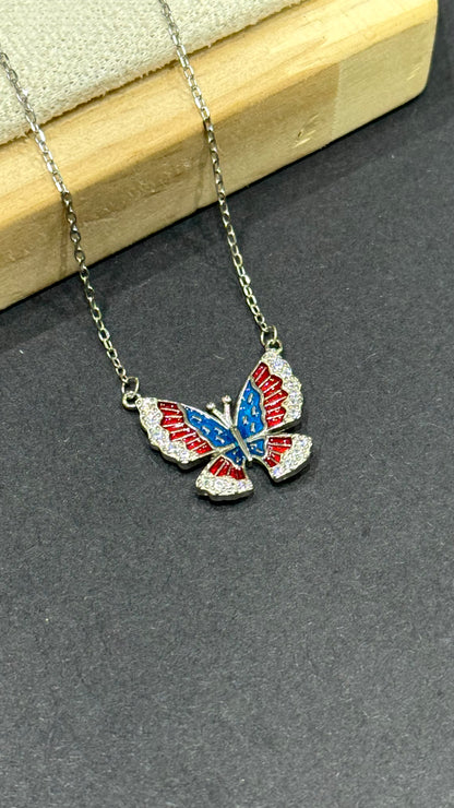 Vibrant Butterfly Necklace