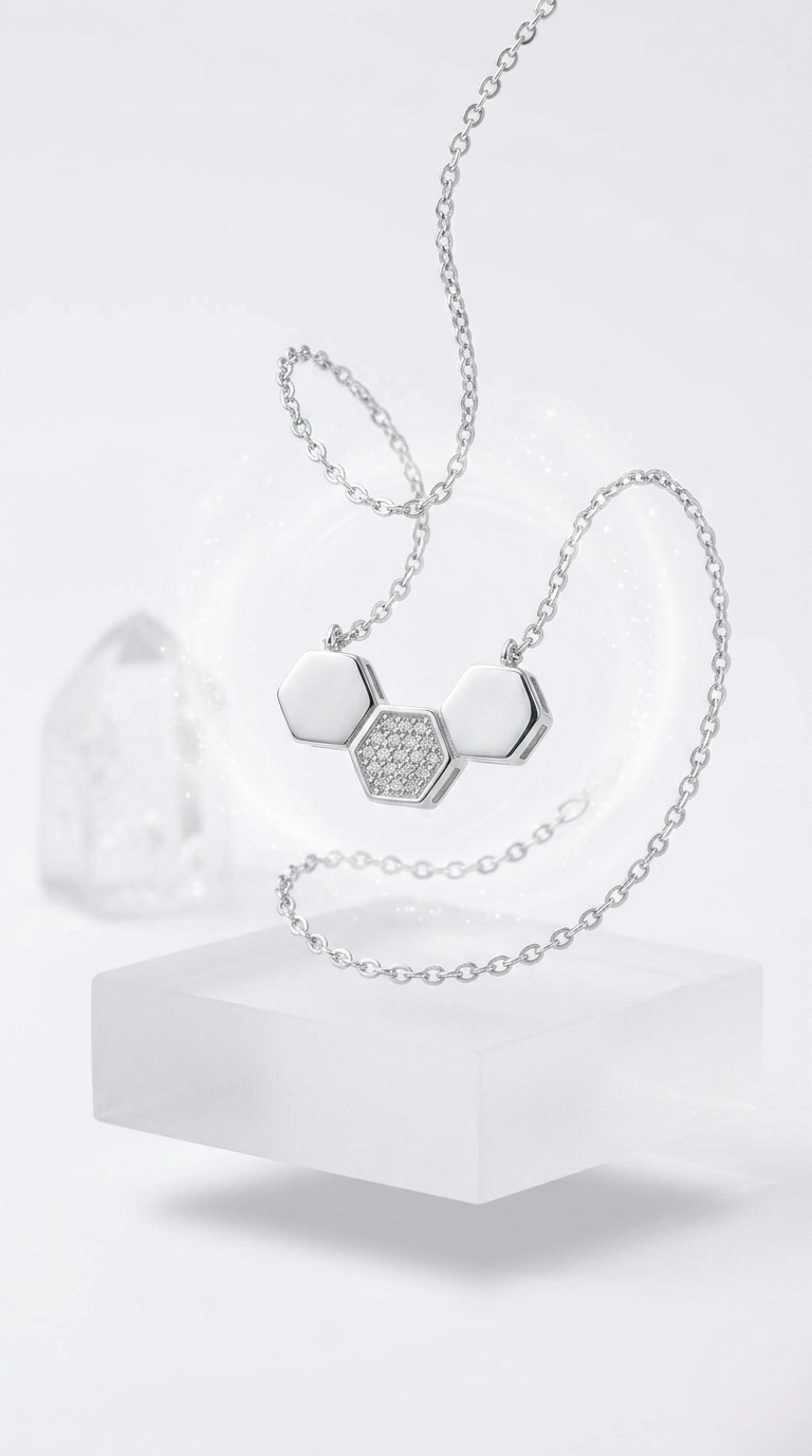 Hexelle Prism Necklace | 925 Sterling Silver